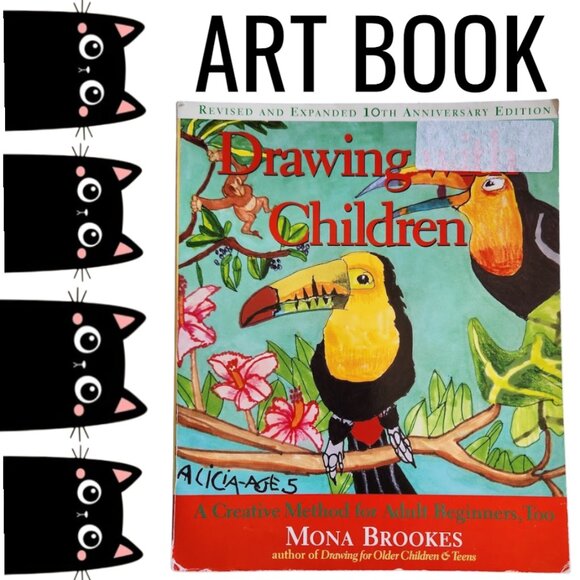 Drawing with Children Mona Brookes Art Paperback Book Craft 9780874778274 School - Picture 1 of 15